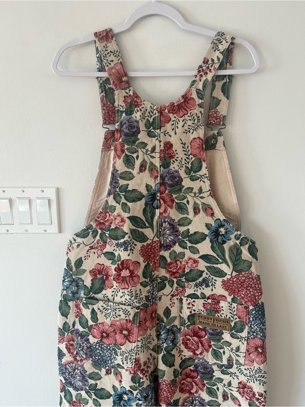 NEW Teddy Fresh Floral Tapestry Overalls Women’s Small S Jacquard Weave Inspired - Picture 2 of 12